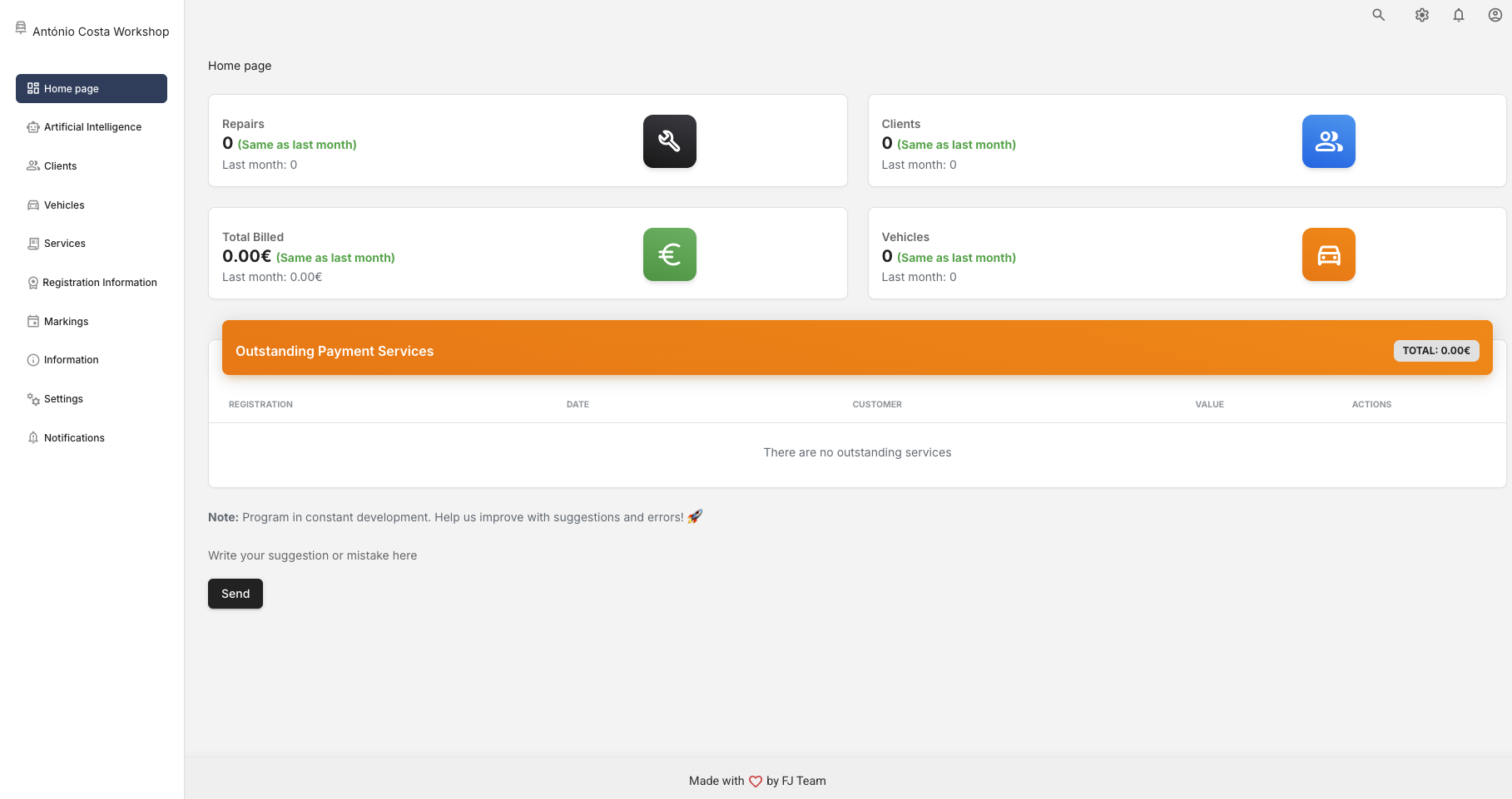 Screenshot of Antonio Costa Workshop PWA